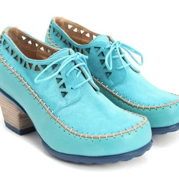 *GENTLY USED* Fluevog 2013 Hopefuls CHEERFUL, Aqua, Size 9.5 (best for 8.5)! - Picture 13 of 16